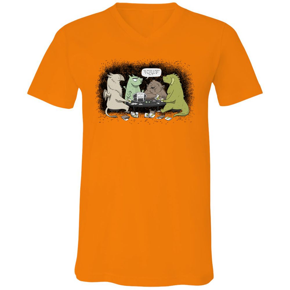 Unisex V-Neck T-Shirt - SD7TTJE3 - Orange - 11