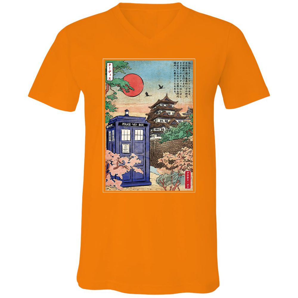 Unisex V-Neck T-Shirt - ZYRMQ3UV - Orange - 11