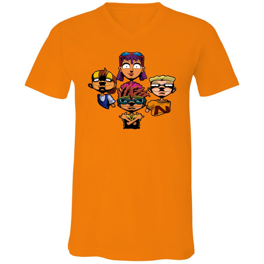 Unisex V-Neck T-Shirt - AZ3SAE4U - Orange - 11