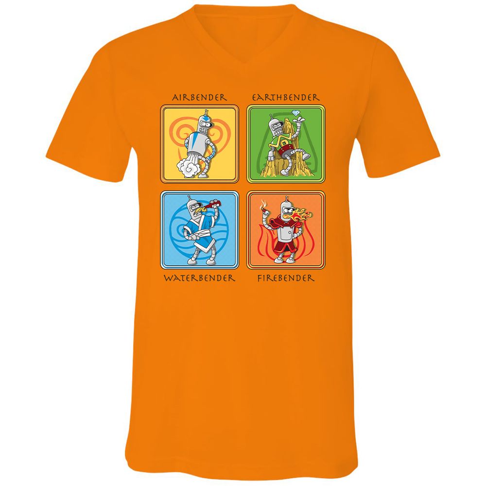 Unisex V-Neck T-Shirt - 6H3L7MMF - Orange - 11