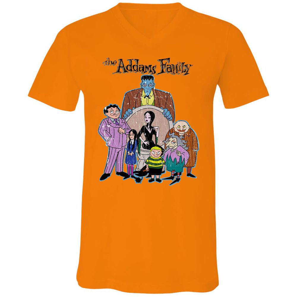 Unisex V-Neck T-Shirt - P1NZ93KD - Orange - 11