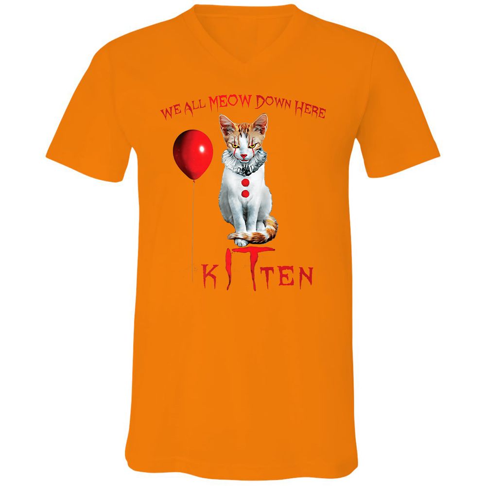 Unisex V-Neck T-Shirt - TNHZ7U8B - Orange - 11