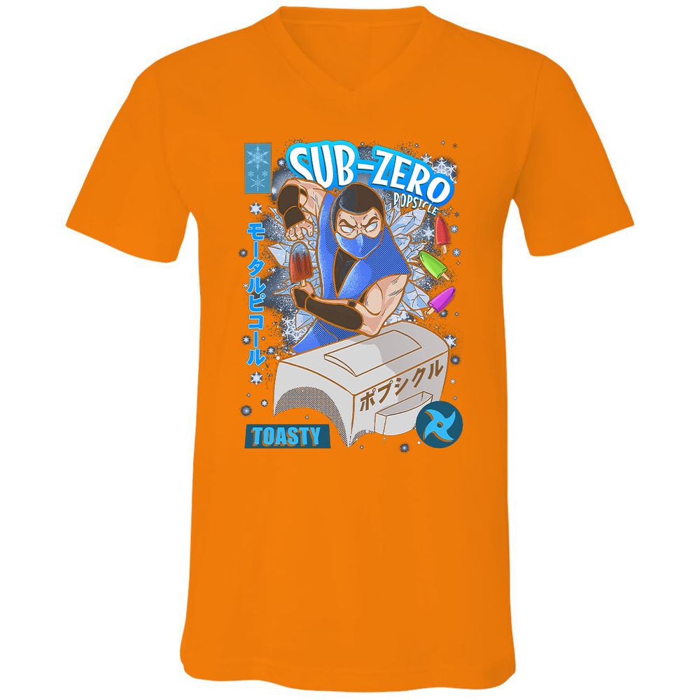Unisex V-Neck T-Shirt - QT8JKQQ1 - Orange - 11