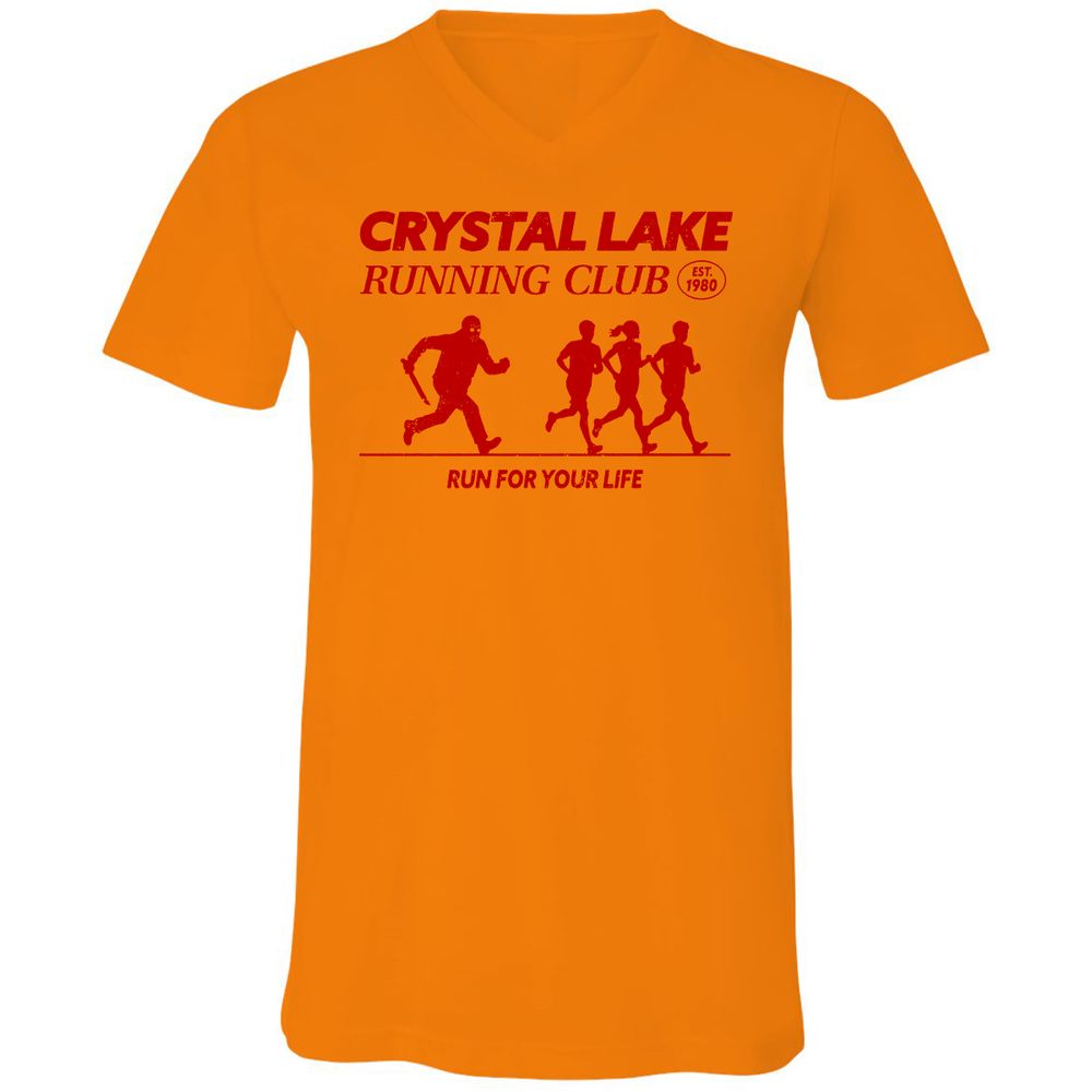 Unisex V-Neck T-Shirt - T77X4BCF - Orange - 11