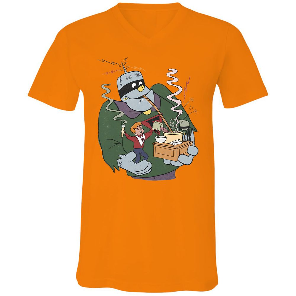 Unisex V-Neck T-Shirt - 7L8XSWLN - Orange - 11