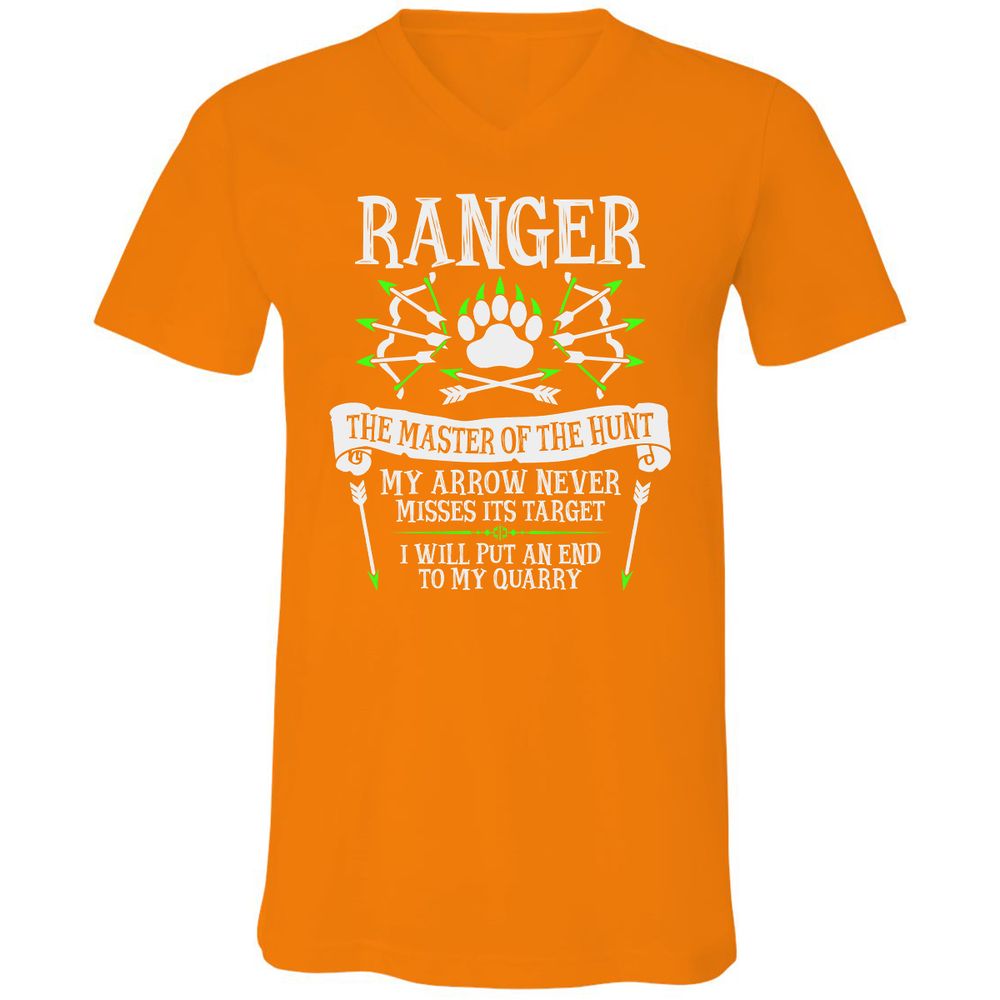 Unisex V-Neck T-Shirt - K3ZMKPL3 - Orange - 11