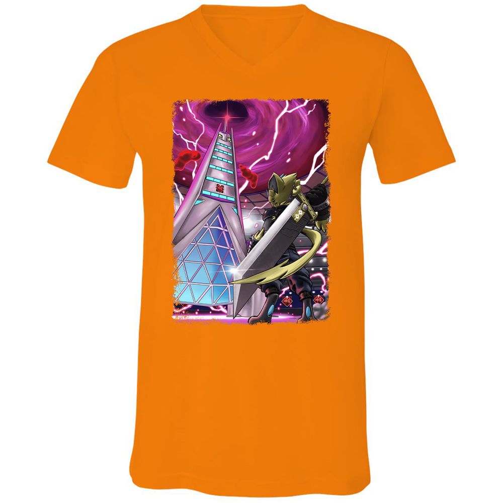 Unisex V-Neck T-Shirt - GHU5VJ1E - Orange - 11
