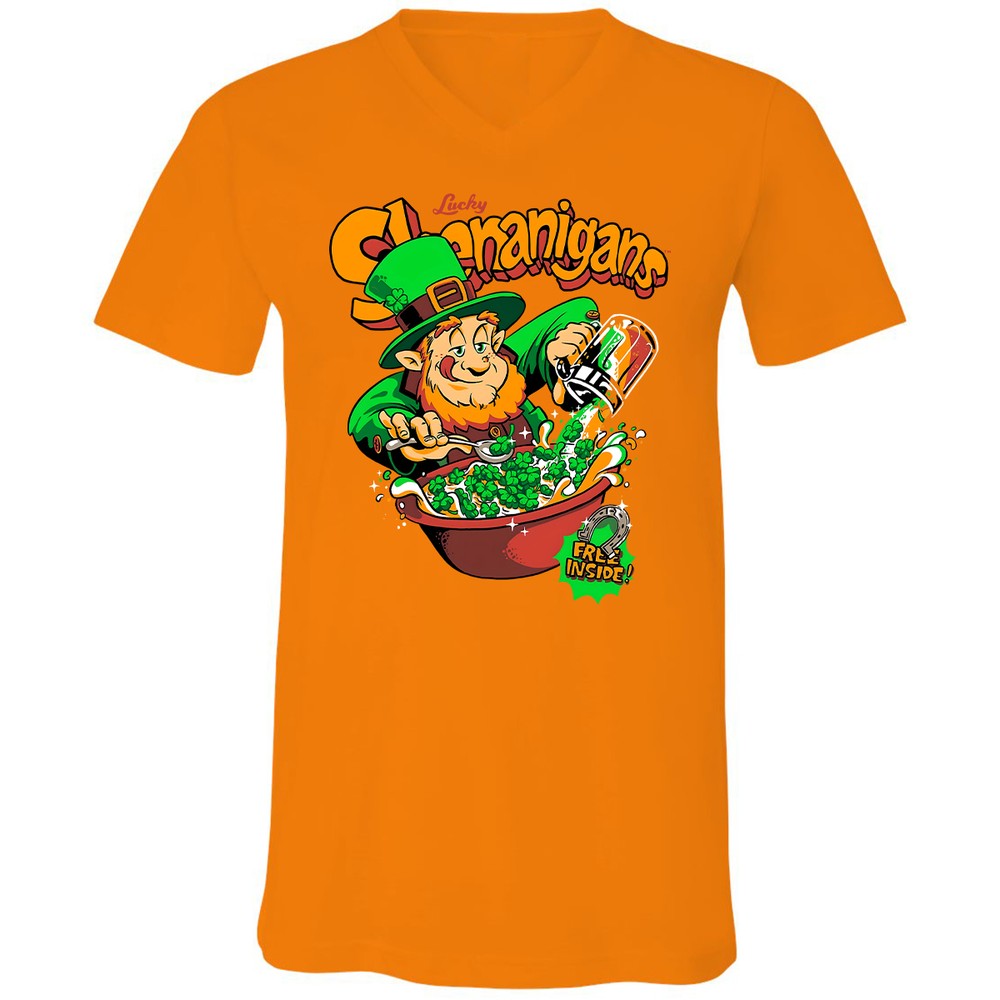 Unisex V-Neck T-Shirt - JXLRL8D3 - Orange - 11