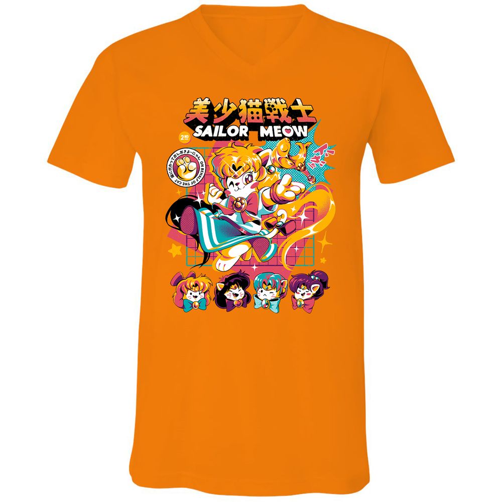 Unisex V-Neck T-Shirt - 2JX55DXD - Orange - 11