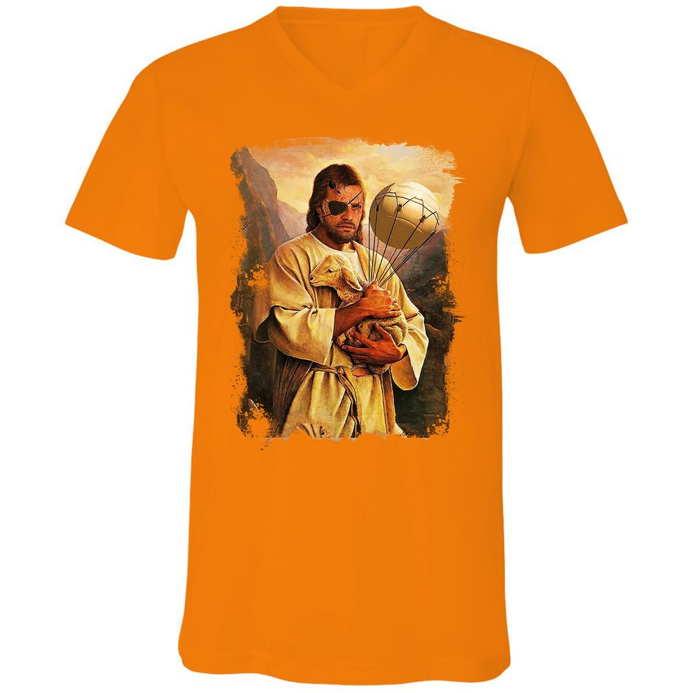 Unisex V-Neck T-Shirt - AM89FL92 - Orange - 11