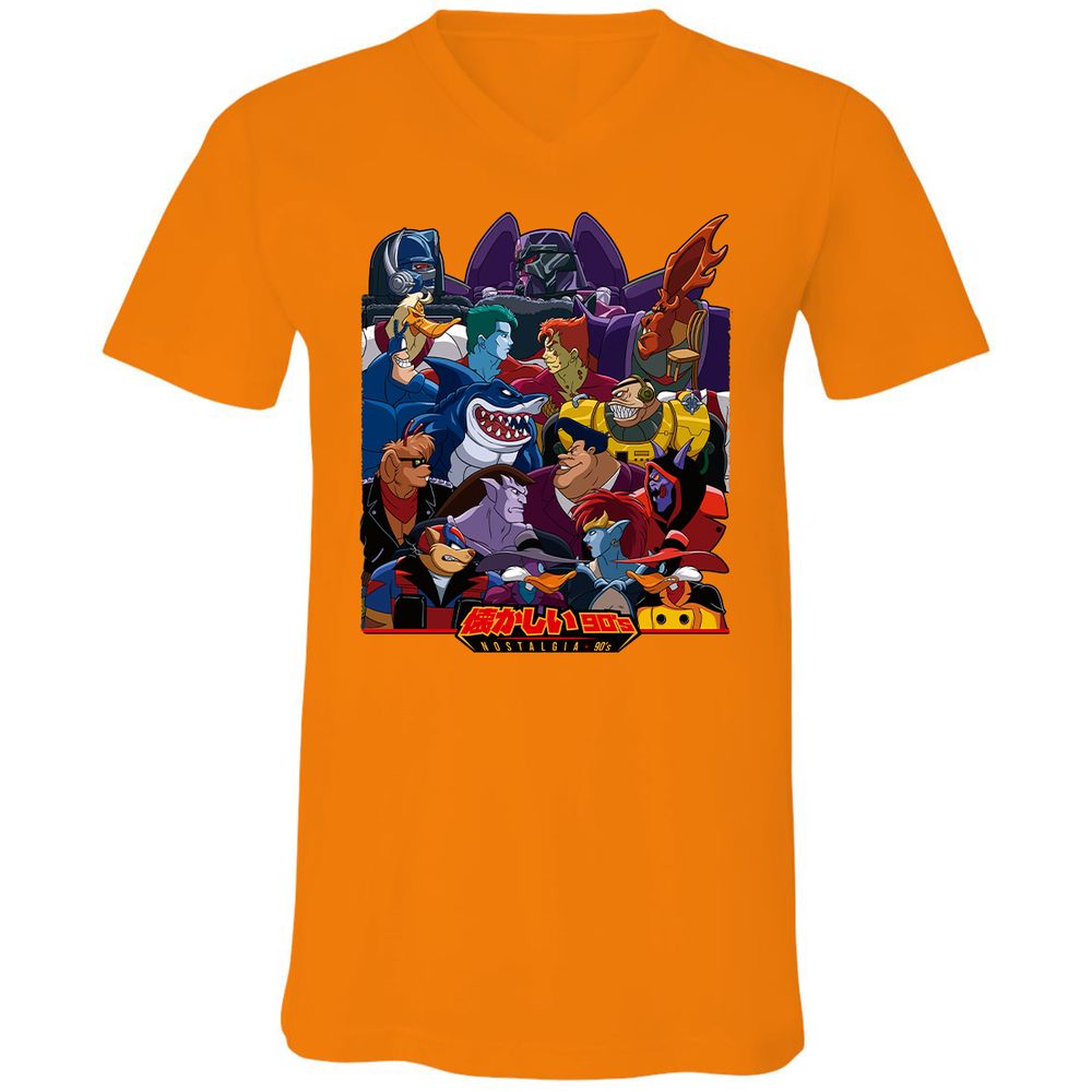 Unisex V-Neck T-Shirt - L3295ZJW - Orange - 11