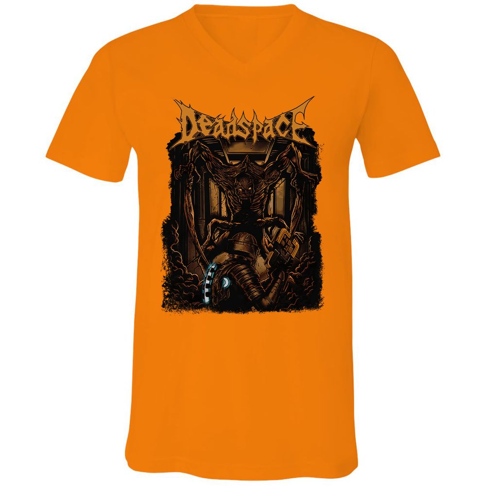 Unisex V-Neck T-Shirt - VZ4WFMSK - Orange - 11