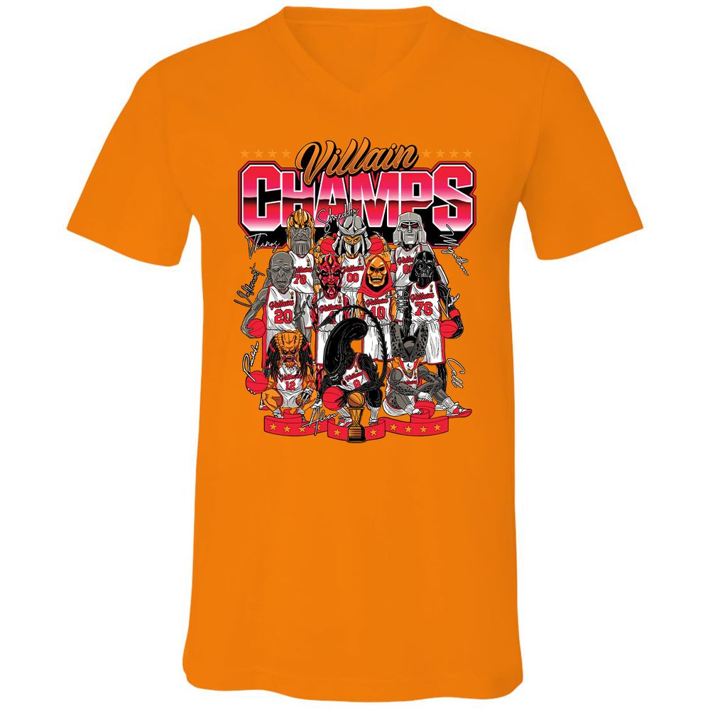 Unisex V-Neck T-Shirt - Y4TR4JV7 - Orange - 11