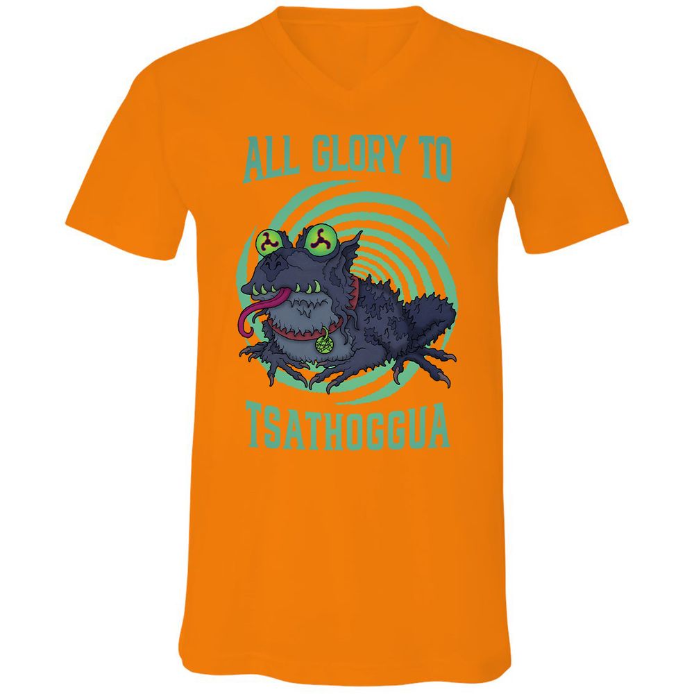 Unisex V-Neck T-Shirt - 2R1FEV9B - Orange - 11