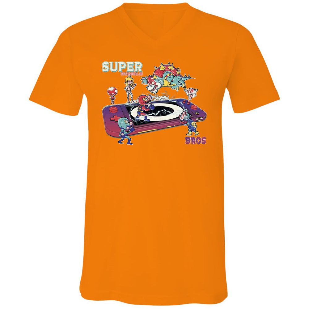 Unisex V-Neck T-Shirt - 8TKV3GJQ - Orange - 11