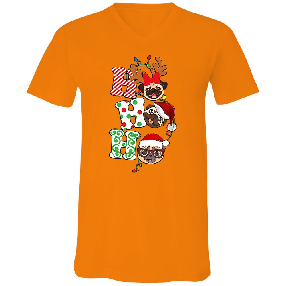 Unisex V-Neck T-Shirt - VXZ68U8F - Orange - 11