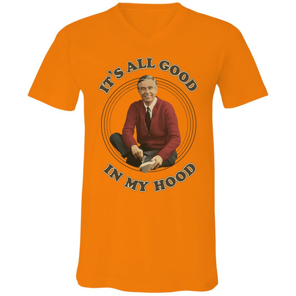 Unisex V-Neck T-Shirt - 9DKUWQ8N - Orange - 11