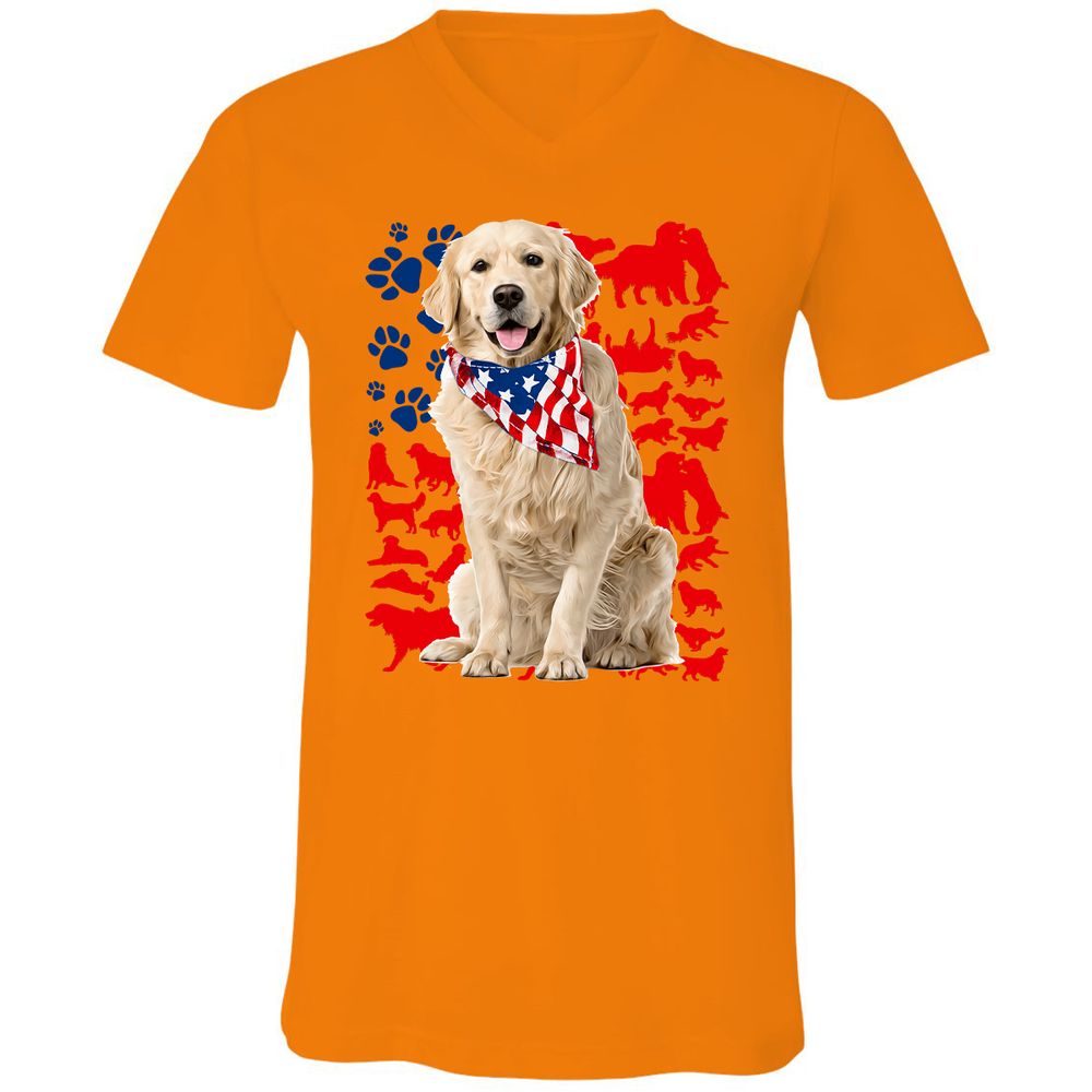 Unisex V-Neck T-Shirt - JPNXMRY6 - Orange - 11