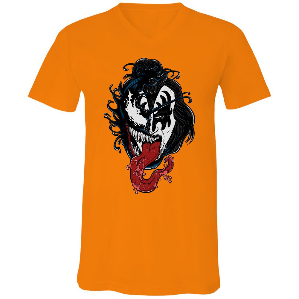 Unisex V-Neck T-Shirt - DZBSBAD1 - Orange - 11