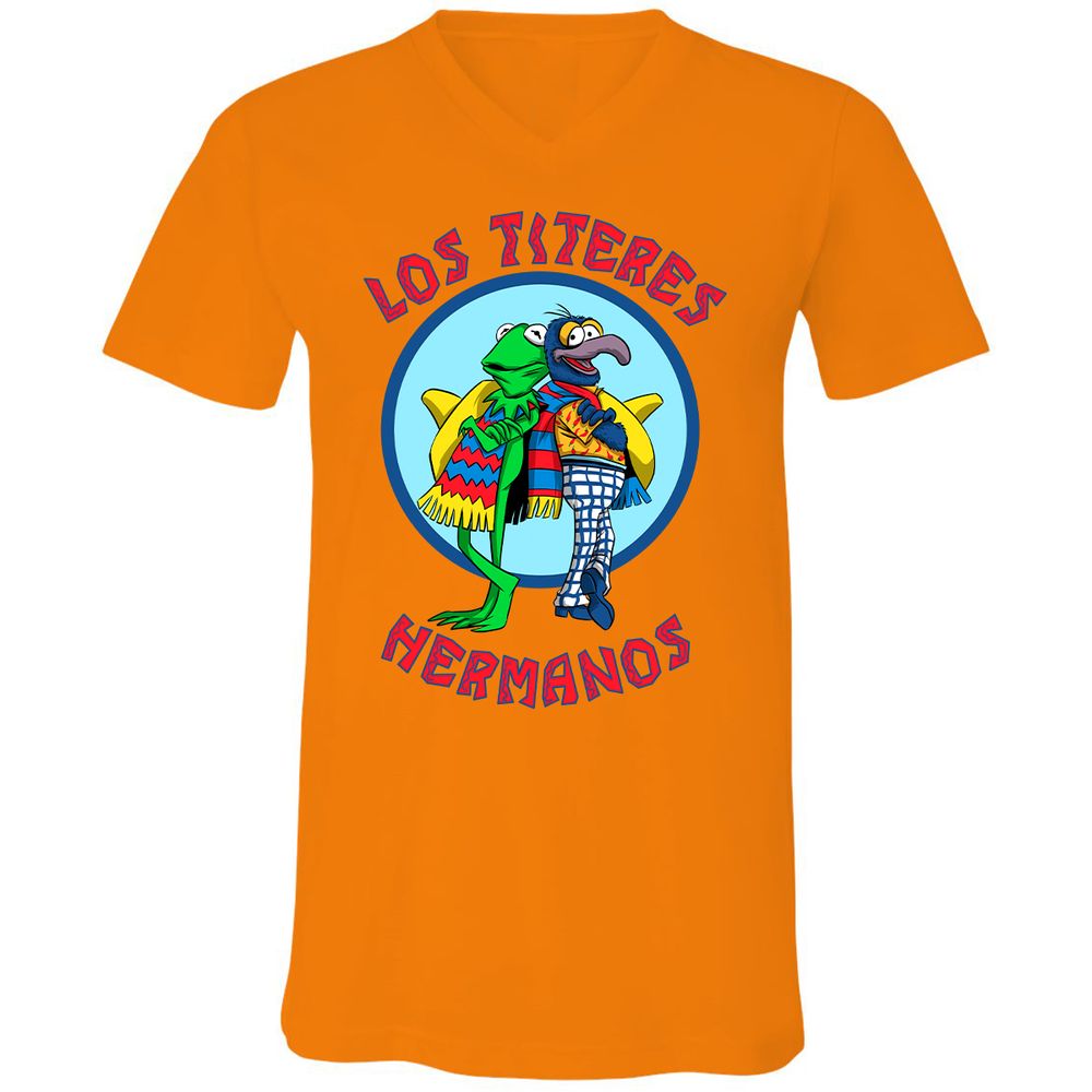 Unisex V-Neck T-Shirt - E2VS5W9B - Orange - 11