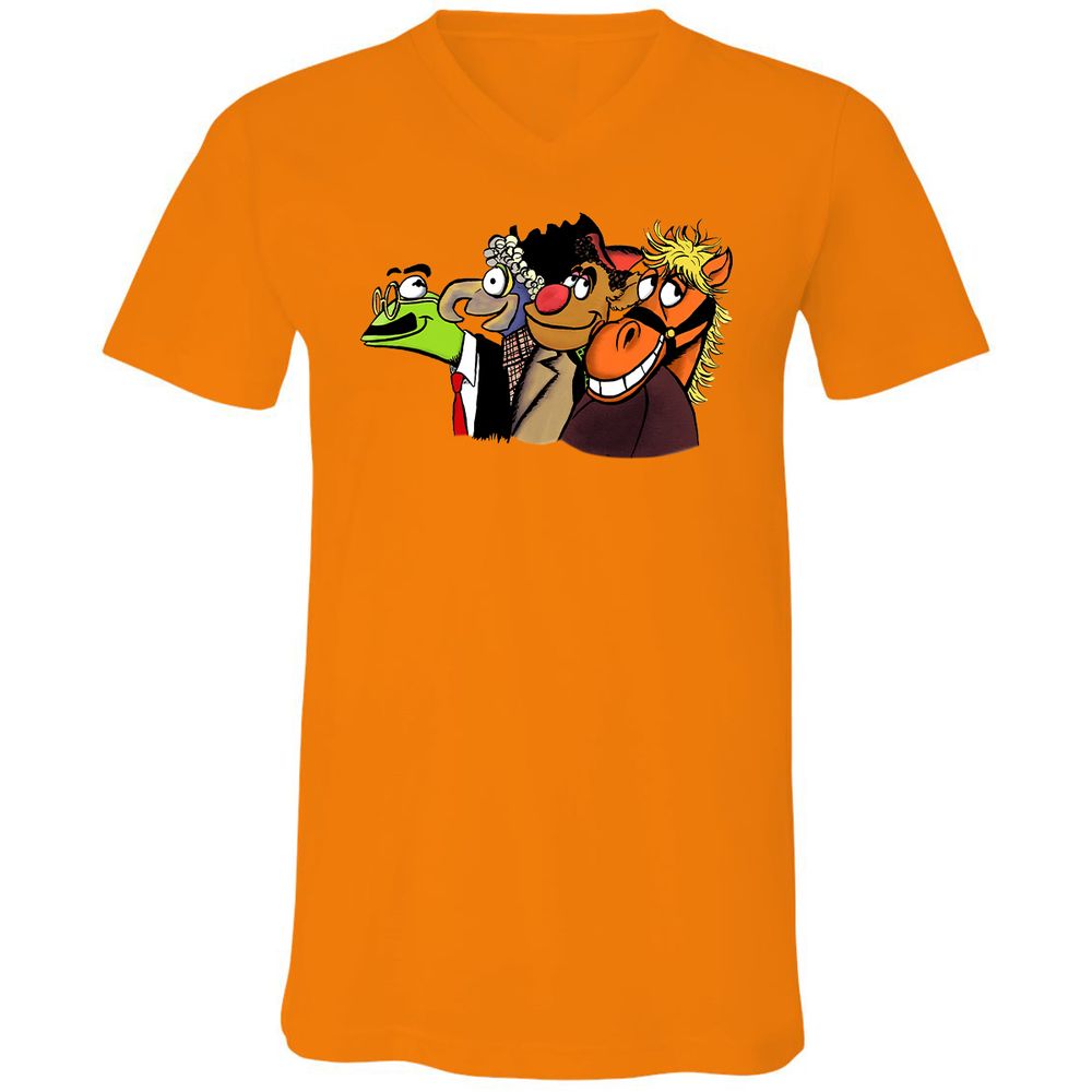 Unisex V-Neck T-Shirt - F55KCSVX - Orange - 11