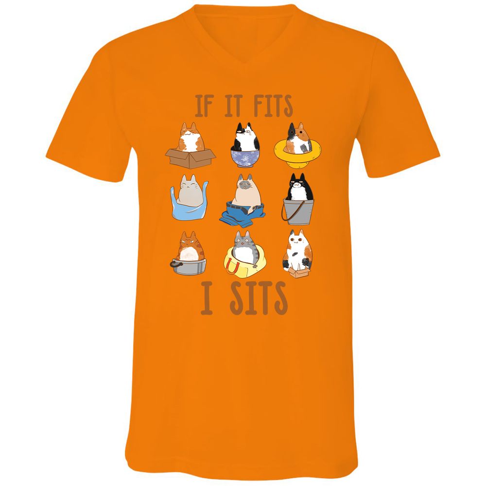 Unisex V-Neck T-Shirt - 6ZDH71YS - Orange - 11