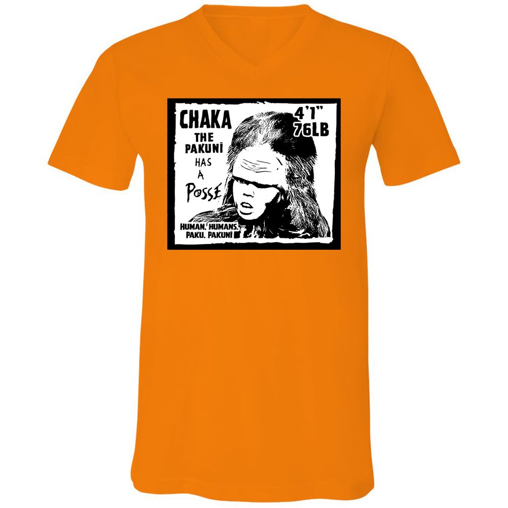 Unisex V-Neck T-Shirt - HWTV1J9A - Orange - 11