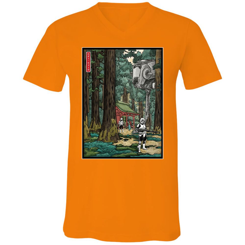 Unisex V-Neck T-Shirt - MZQF5PT5 - Orange - 11