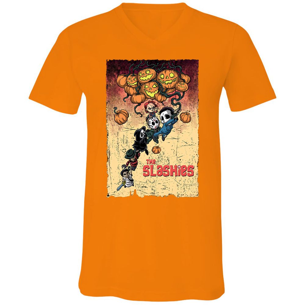 Unisex V-Neck T-Shirt - 2Q719NHT - Orange - 11