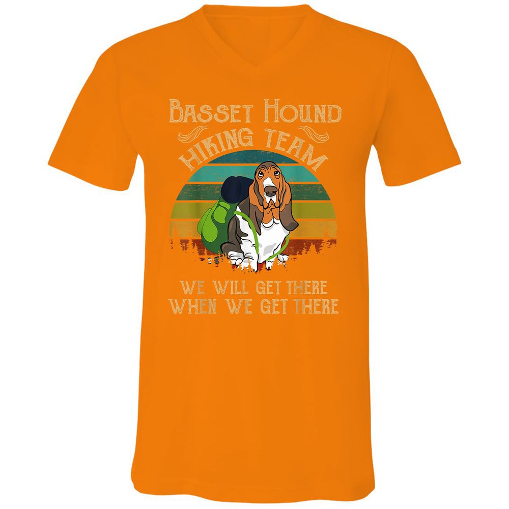 Unisex V-Neck T-Shirt - DB8AT6NY - Orange - 11