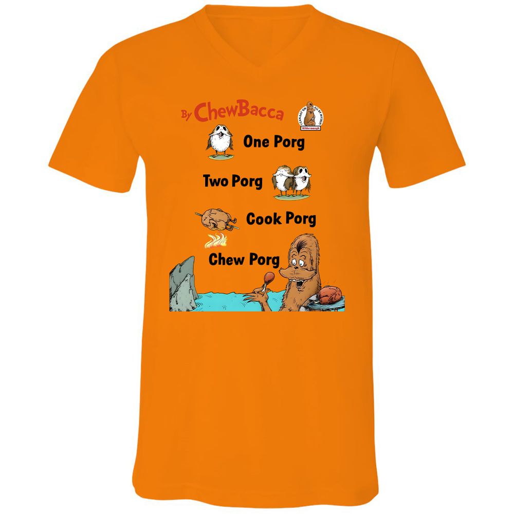 Unisex V-Neck T-Shirt - UK7NBUQ9 - Orange - 11