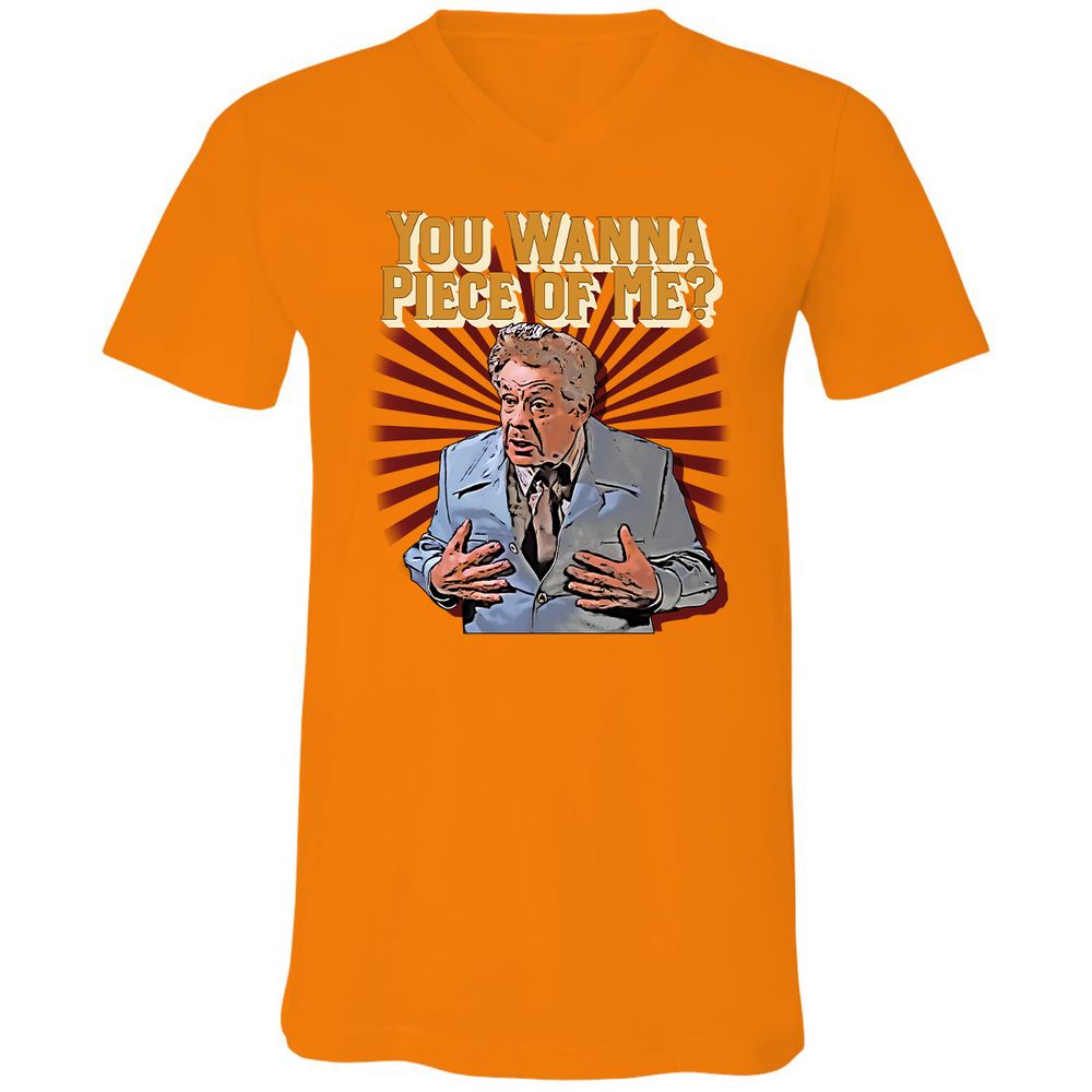 Unisex V-Neck T-Shirt - T6JB8FQQ - Orange - 11