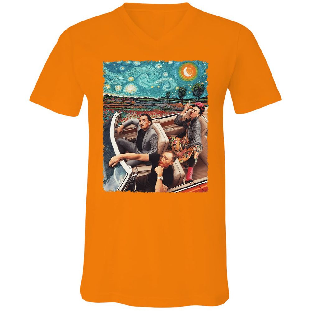 Unisex V-Neck T-Shirt - 3CML4UKD - Orange - 11