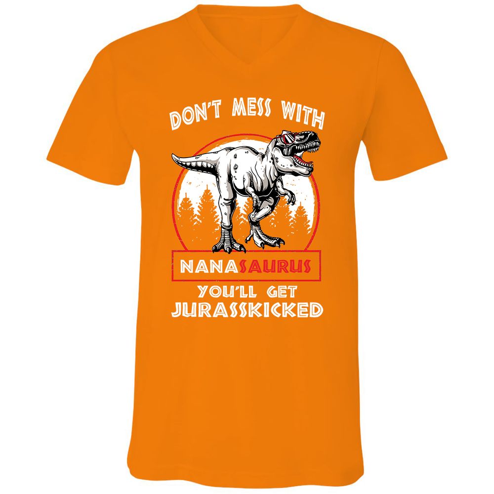 Unisex V-Neck T-Shirt - WUGKNY4E - Orange - 11