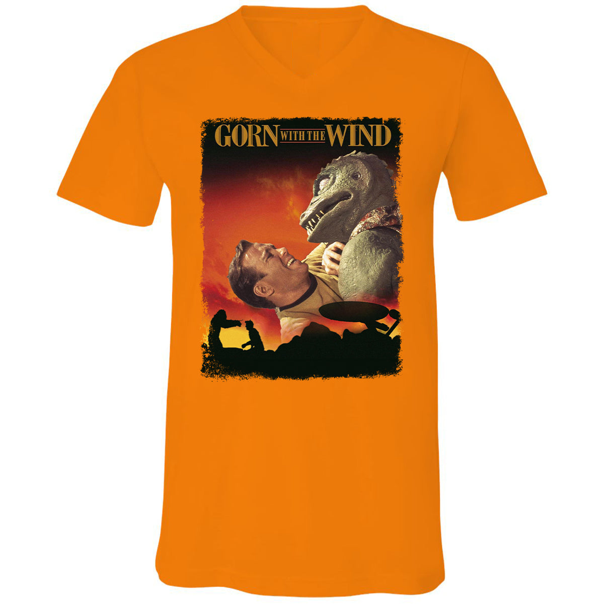 Unisex V-Neck T-Shirt - ASV5TAAZ - Orange - 11