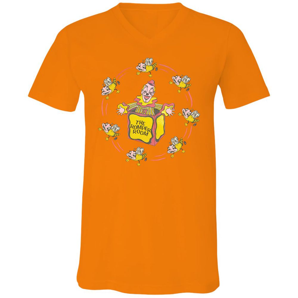 Unisex V-Neck T-Shirt - RL14QXK4 - Orange - 11