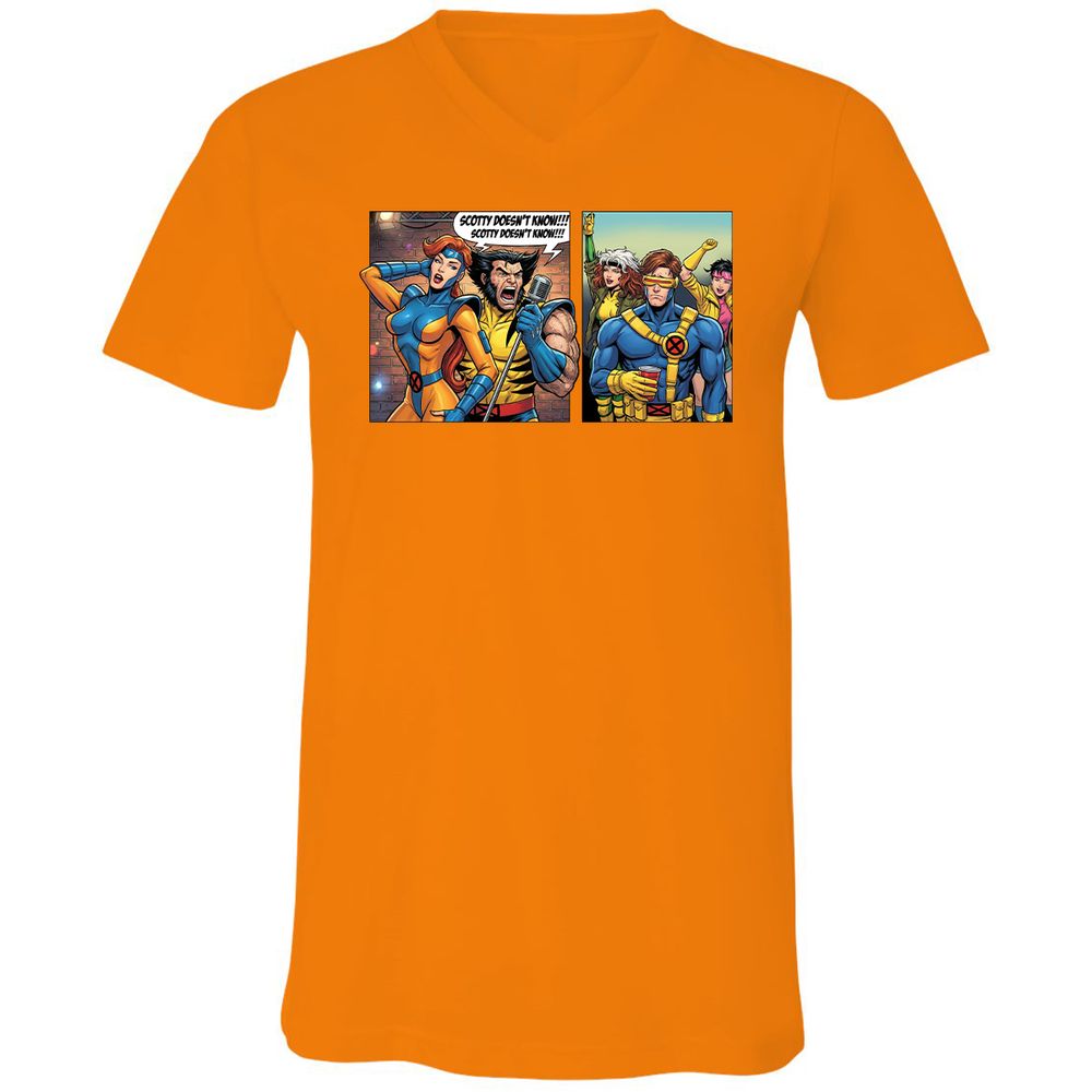 Unisex V-Neck T-Shirt - 9HNKLK99 - Orange - 11