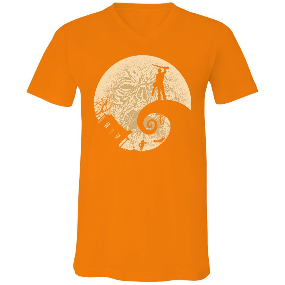 Unisex V-Neck T-Shirt - ERFUVQDL - Orange - 11