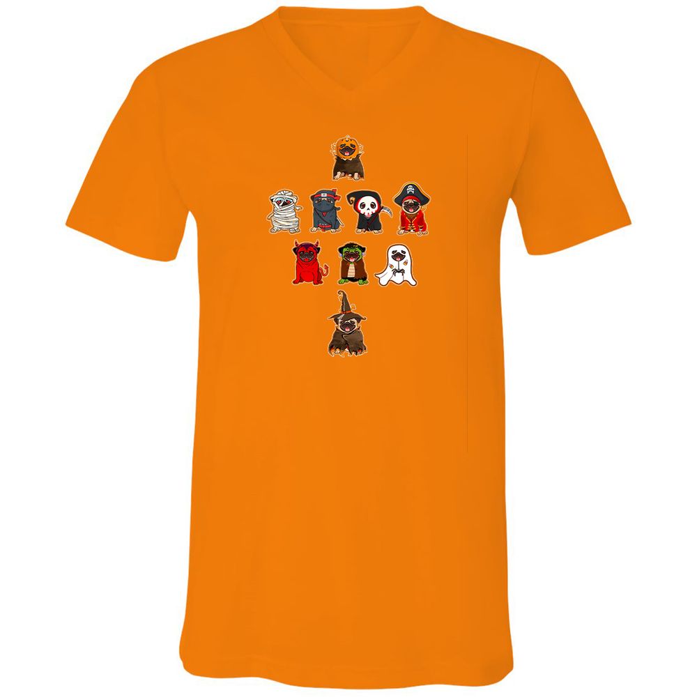 Unisex V-Neck T-Shirt - DHMY9NTN - Orange - 11