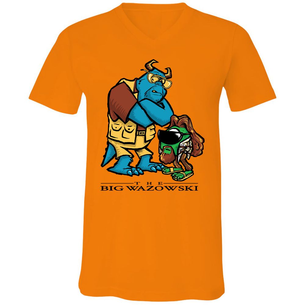 Unisex V-Neck T-Shirt - MWK2U7AQ - Orange - 11