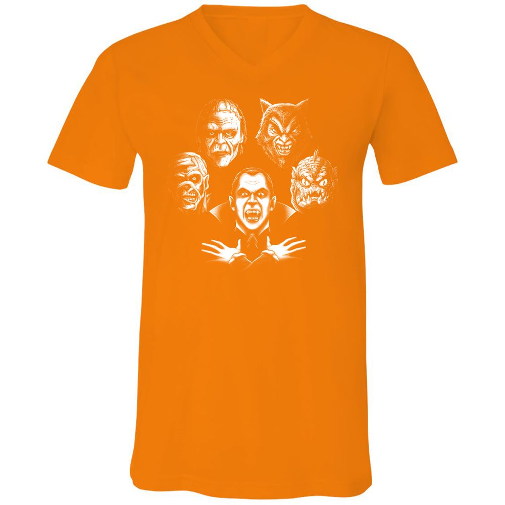 Unisex V-Neck T-Shirt - ZGGTQL7Q - Orange - 11