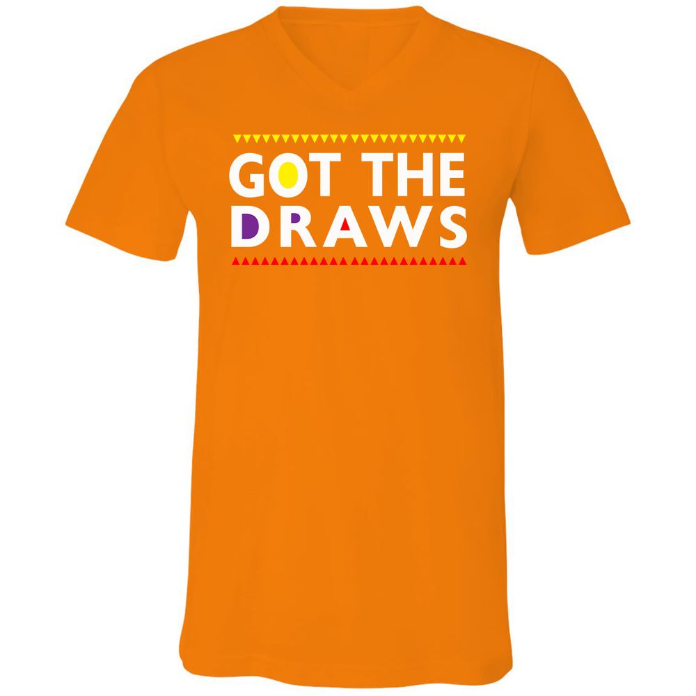 Unisex V-Neck T-Shirt - ZNJC92Q6 - Orange - 11