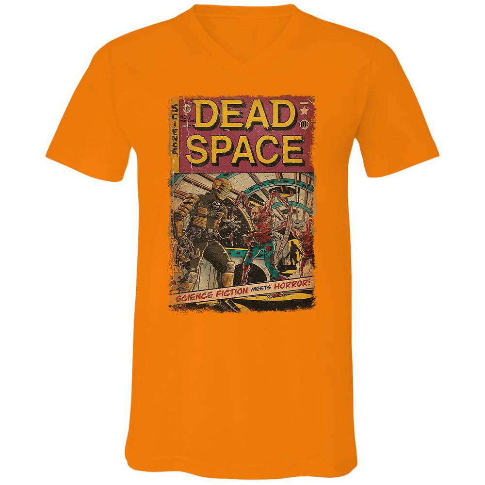 Unisex V-Neck T-Shirt - 7Y1W5J86 - Orange - 11
