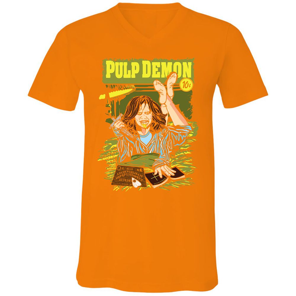 Unisex V-Neck T-Shirt - 51NCX2B6 - Orange - 11