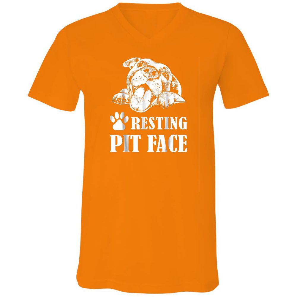 Unisex V-Neck T-Shirt - WX4MGCWH - Orange - 11