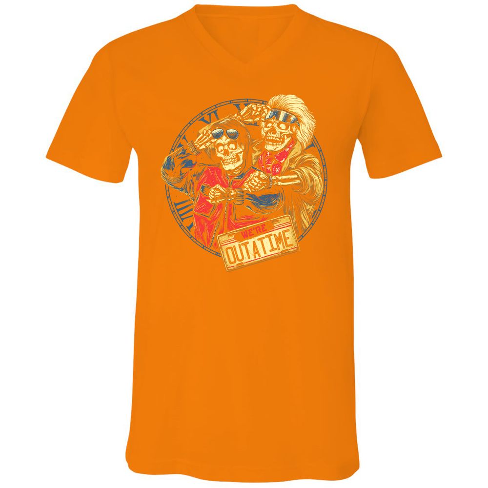 Unisex V-Neck T-Shirt - AG6XJLH8 - Orange - 11
