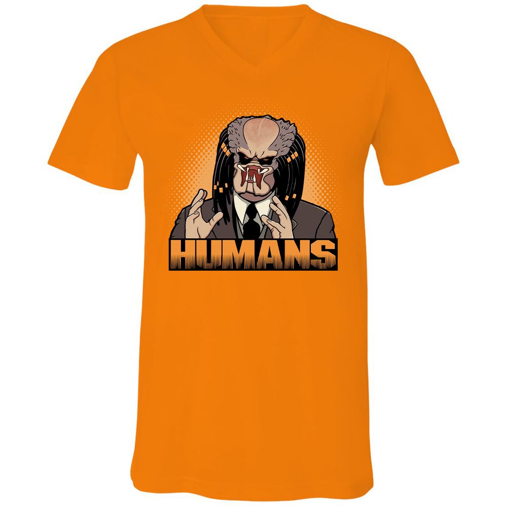 Unisex V-Neck T-Shirt - 92YXQDNS - Orange - 11