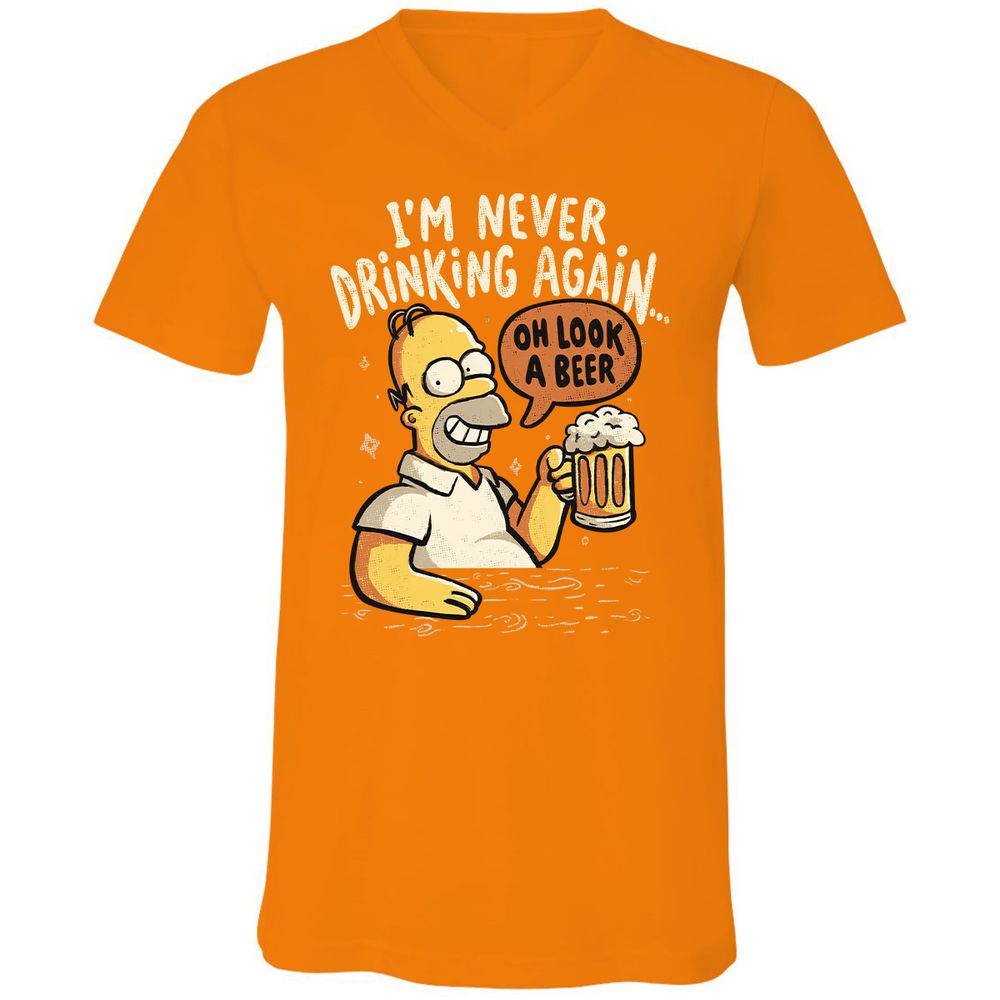 Unisex V-Neck T-Shirt - 2RRHGG28 - Orange - 11