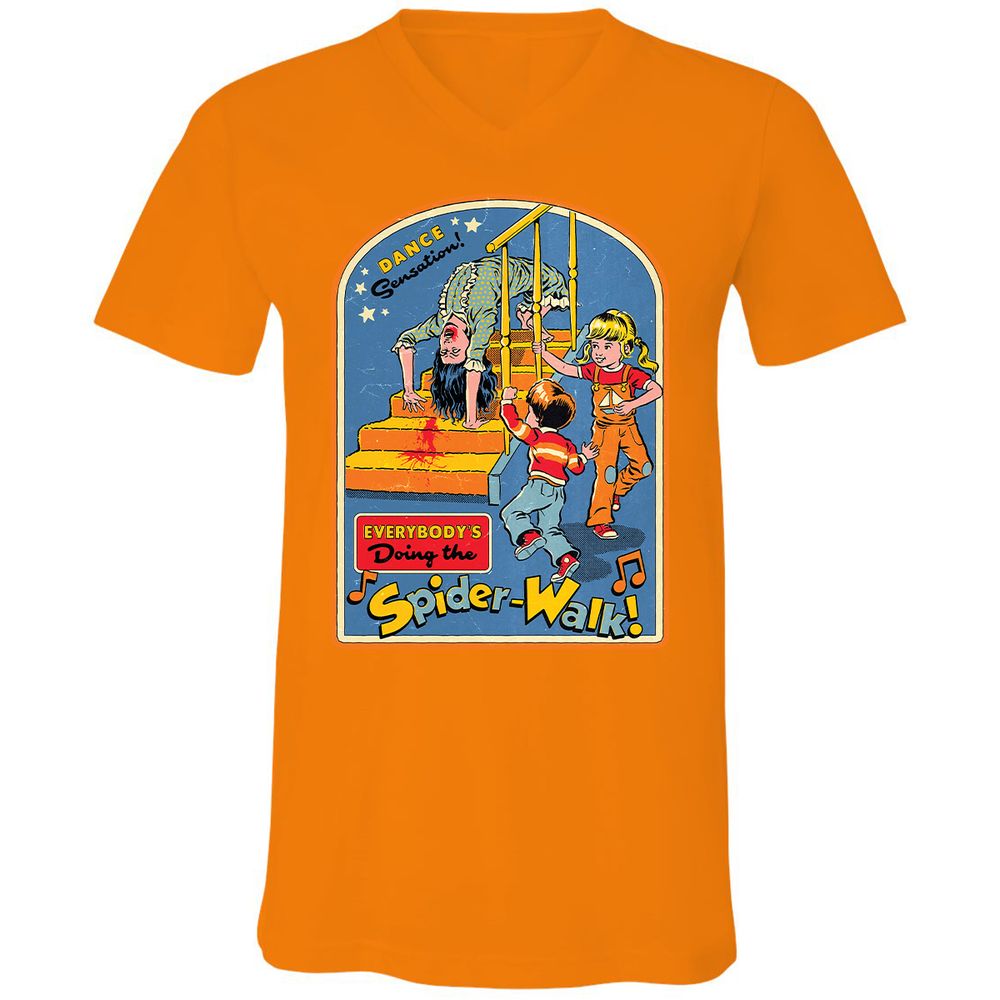 Unisex V-Neck T-Shirt - 5UYJC5P8 - Orange - 11