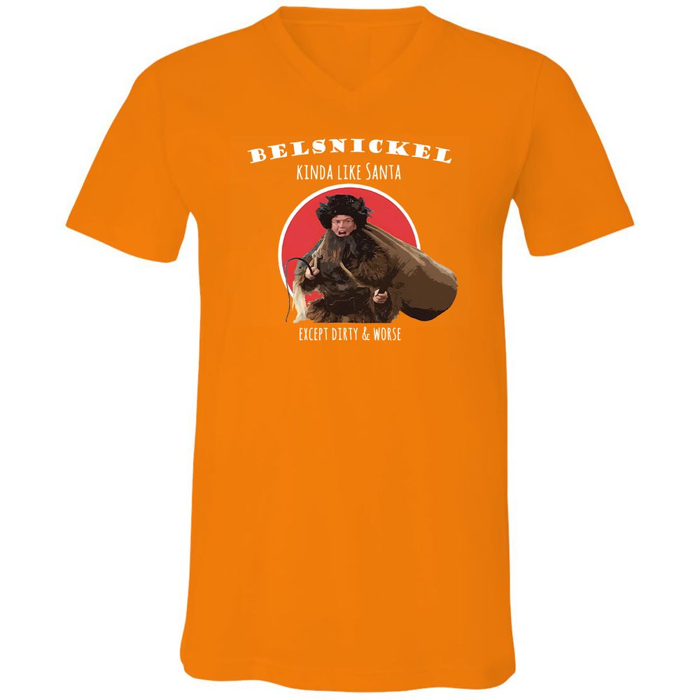 Unisex V-Neck T-Shirt - NGUV9QXA - Orange - 11